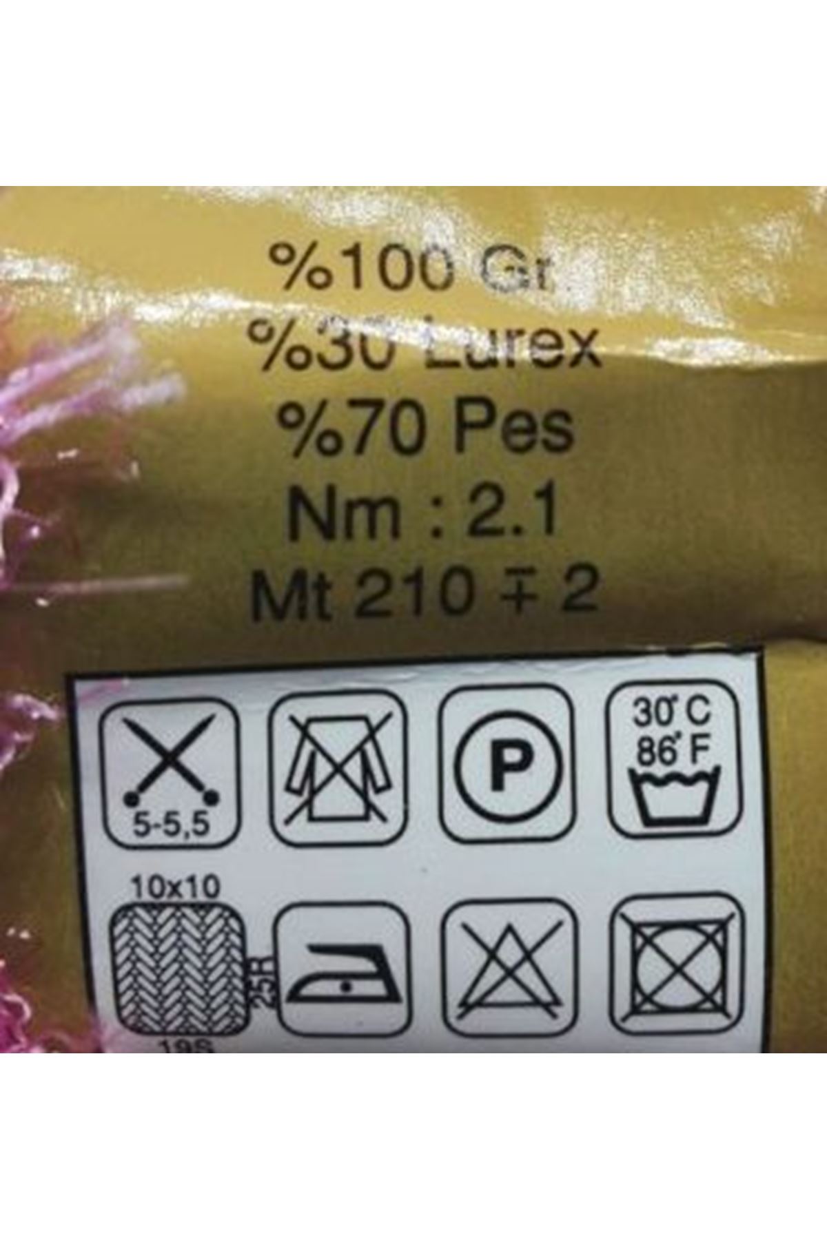 Stok Fazlası 5'li Paket 500 gr Ev Tekstili İpi Pıtırcık Şeker Pembe Ebruli 702