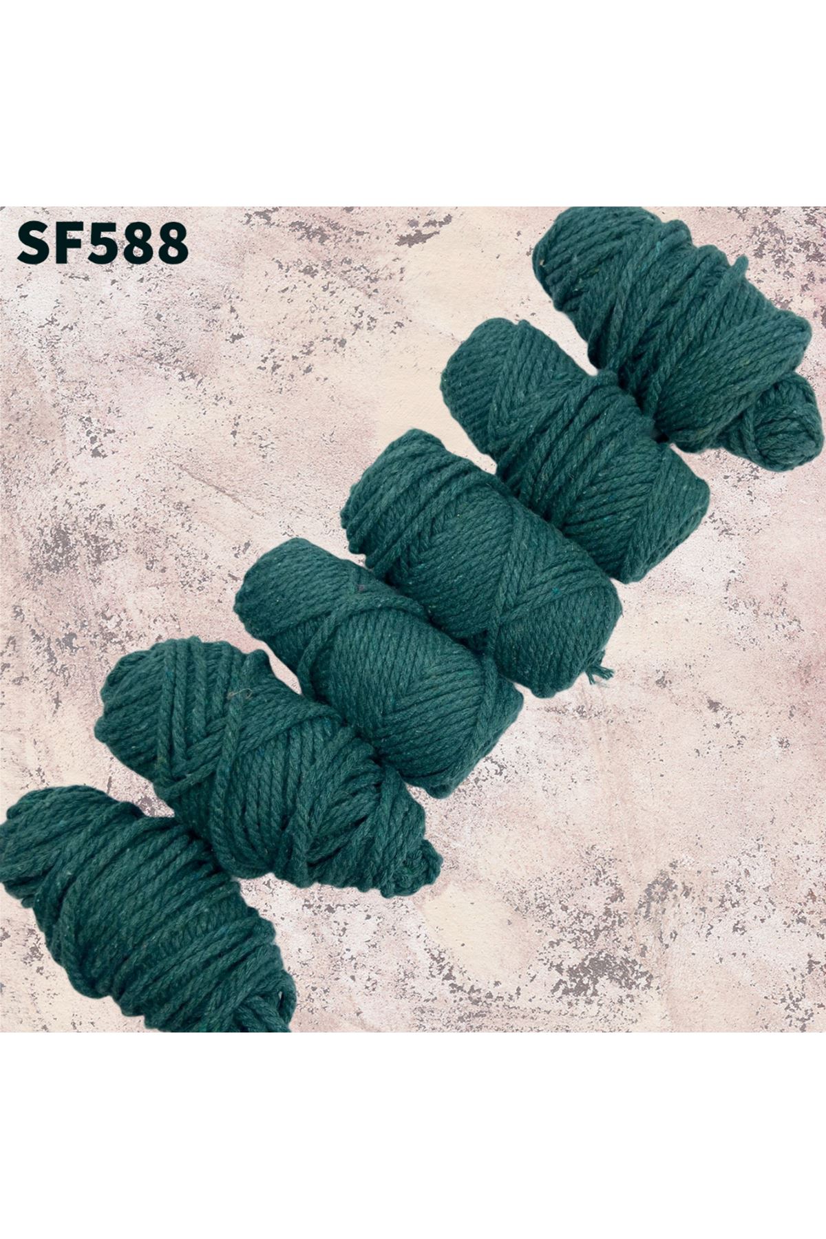 Stok Fazlası Bükümlü Cotton Makrome Zümrüt 500 Gram SF588