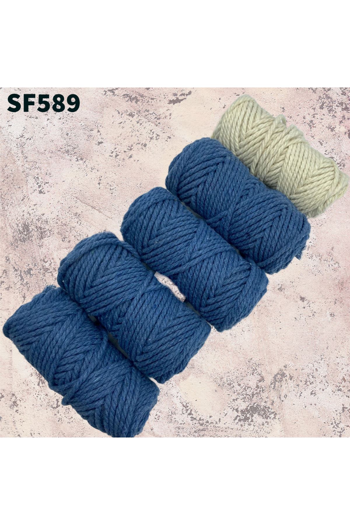 Stok Fazlası Bükümlü Cotton Makrome Mix 450 Gram SF589