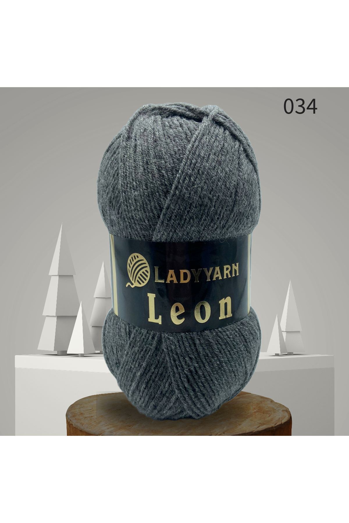 Lady Yarn Leon %49 Yünlü 034 Koyu Gri