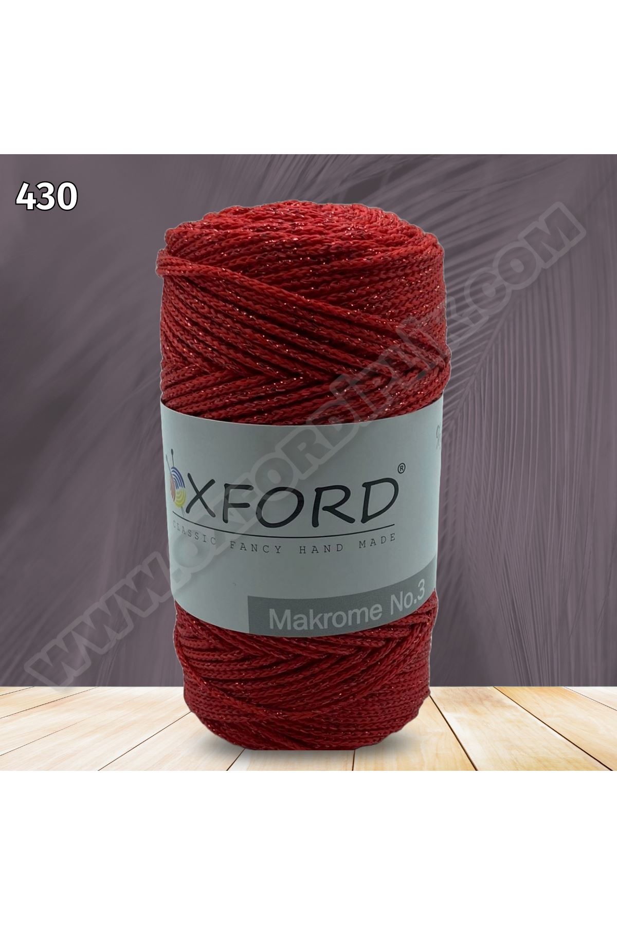 Oxford 3 No Simli Lurex Makrome - 430 Kırmızı