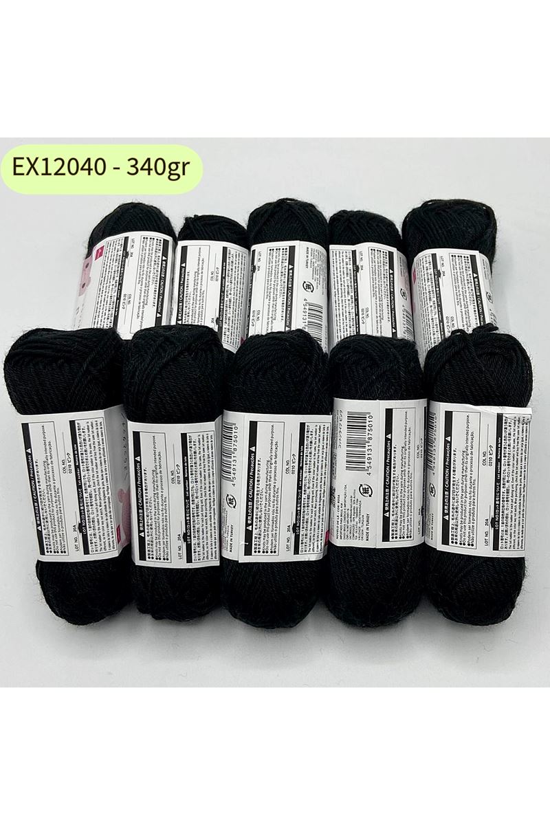 İhrac Fazlası 10'lu Paket 350/400gr Amigurumi İpi Siyah EX112040