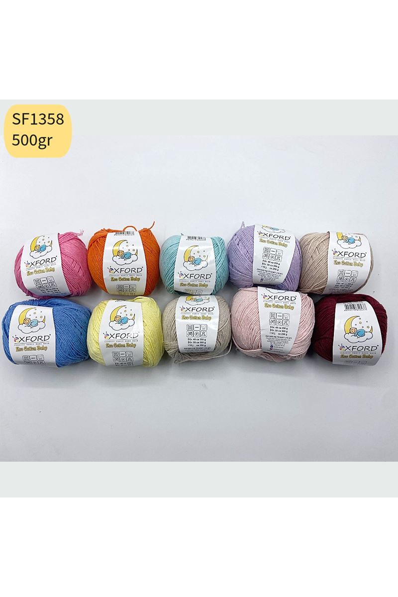 Stok Fazlası Eco Cotton Baby 10'lu Paket 500 gram Mix SF1358