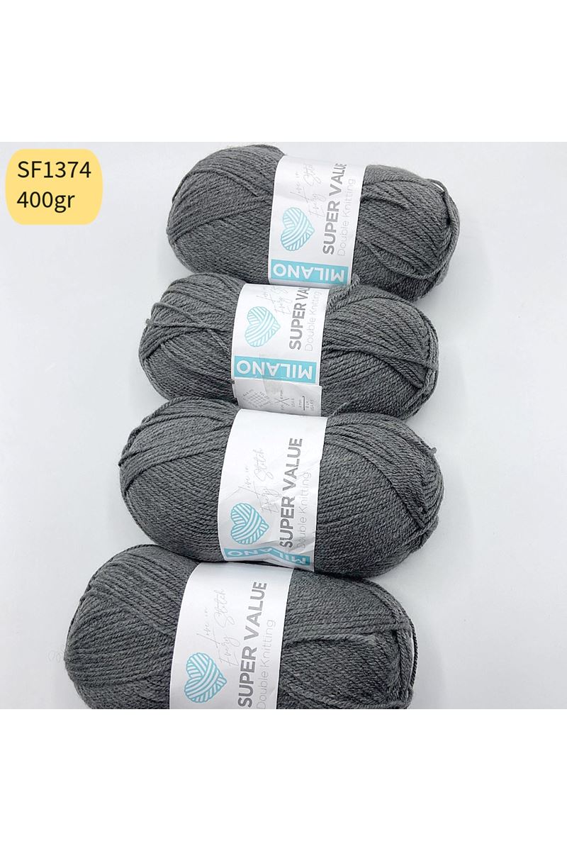 Stok Fazlası 4'lü Paket 400gr Akrilik Gri SF1374