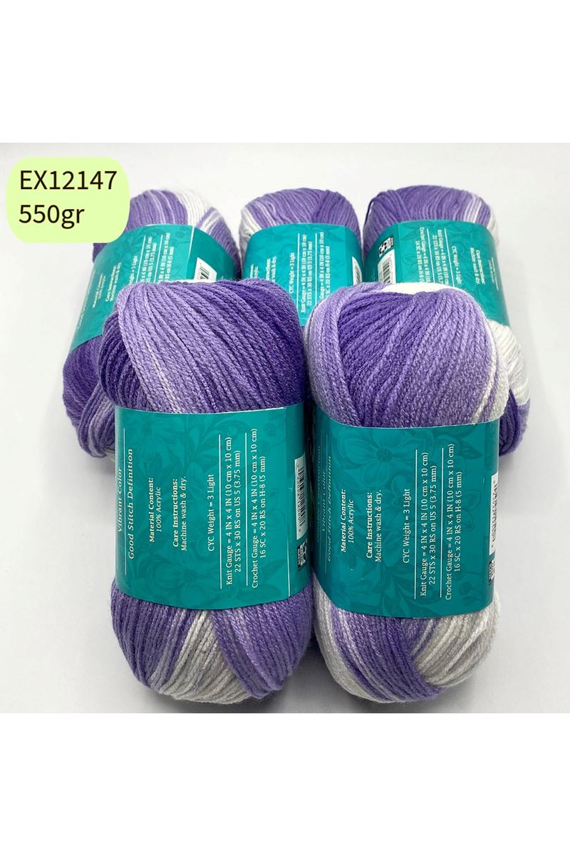 Ihraç Fazlası 5'li Paket 550gr Batik Akrilik EX12147