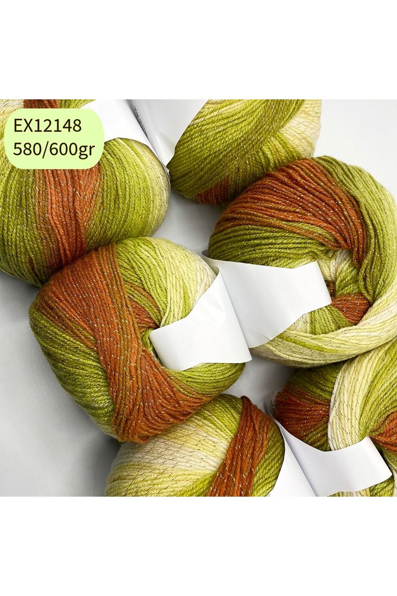 Ihraç Fazlası 6'lı Paket 580/600gr Simli Batik Akrilik EX12148 