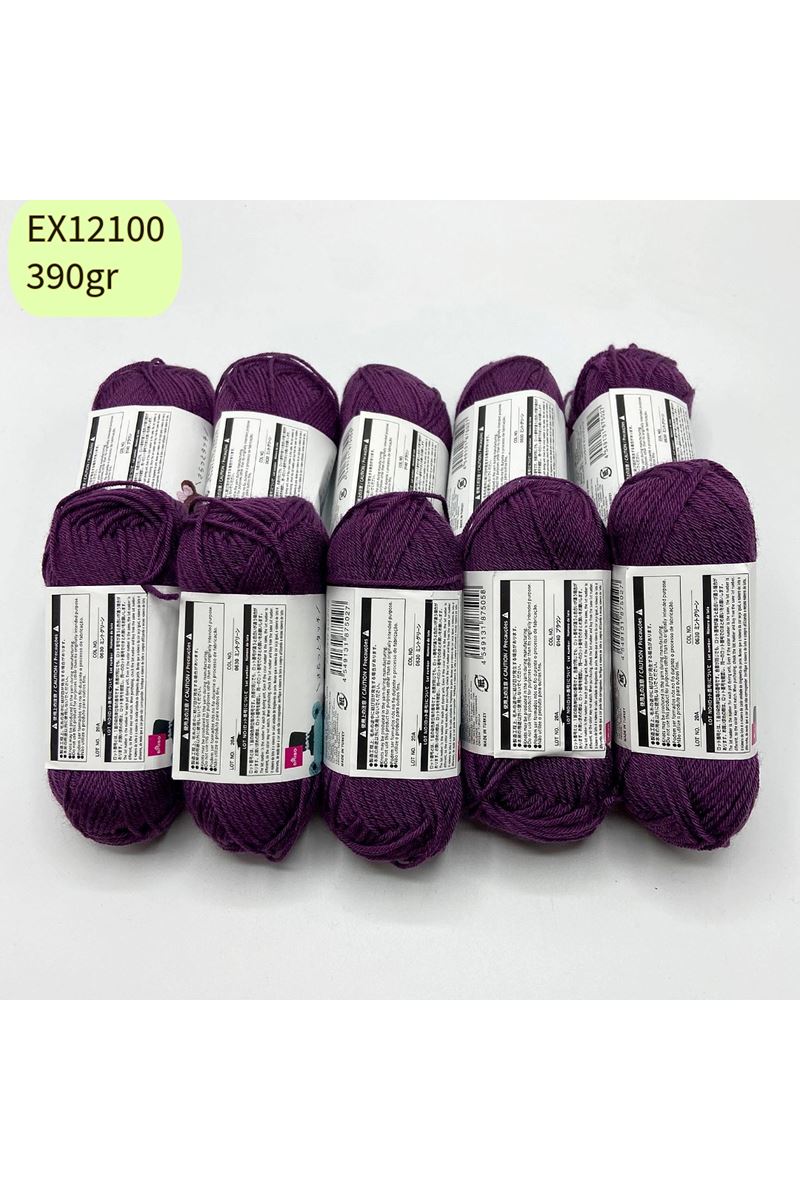 İhrac Fazlası 10'lu Paket 390gr Amigurumi İpi Mürdüm EX12100