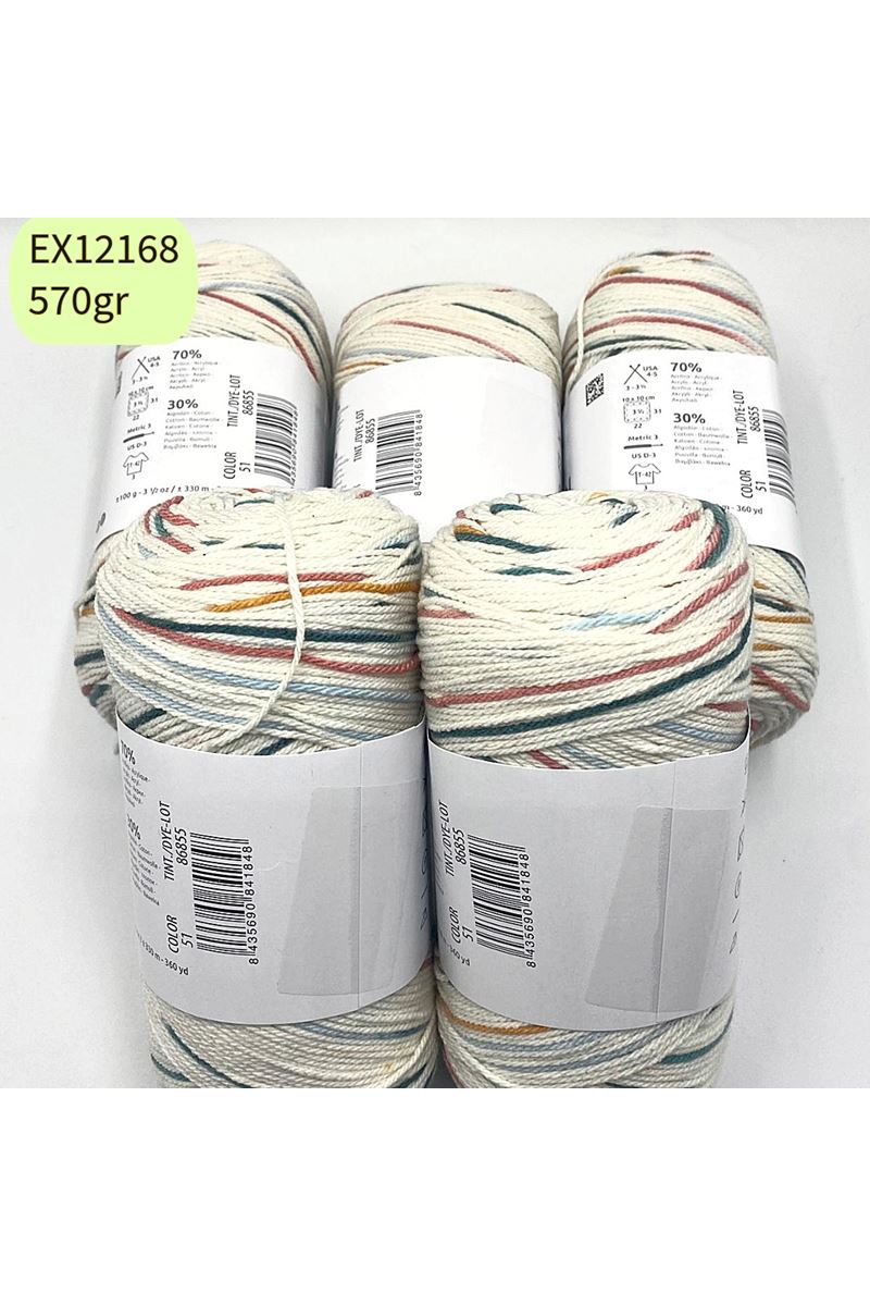 Ihraç Fazlası 5'li Paket 570gr İnce Akrilik Batik EX12168