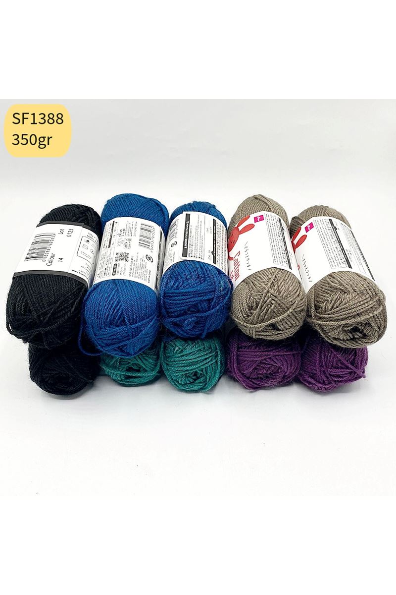 Stok Fazlası 10'lu Paket 350gr Amigurumi İpi Mix SF1388