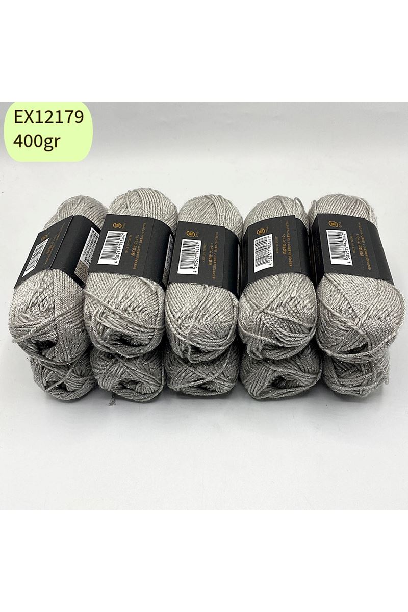 Ihraç Fazlası 10'lu Paket 400gr Simli Akrilik Gri EX12179