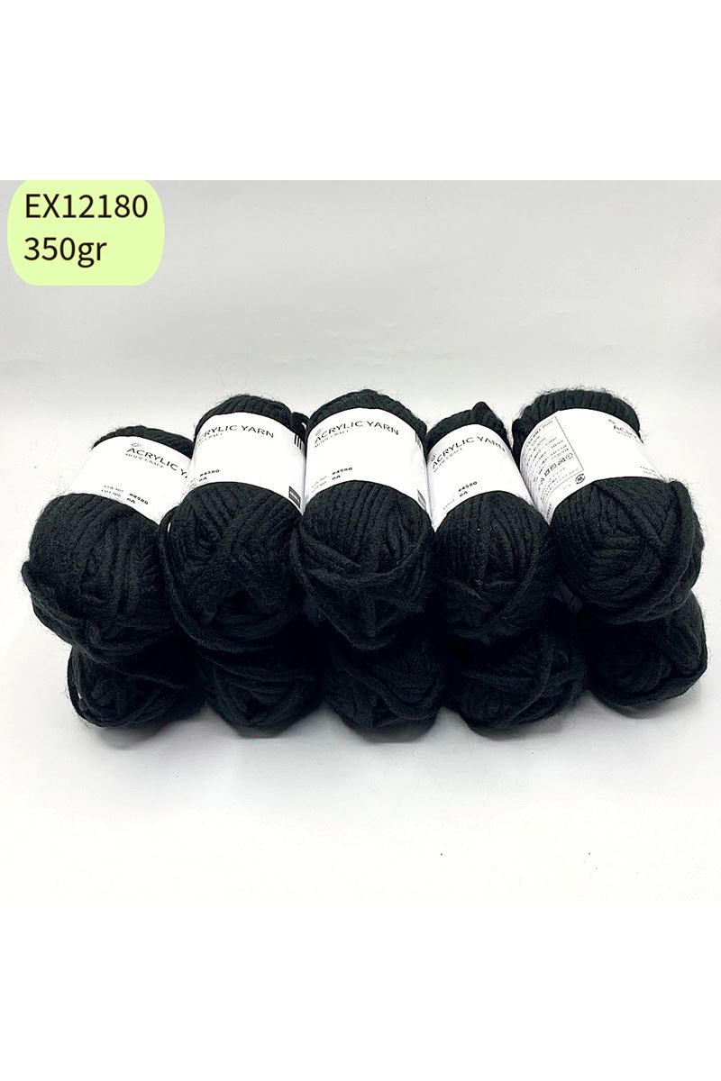 Ihraç Fazlası 10'lu Paket 350gr Kalın Akrilik Siyah EX12180