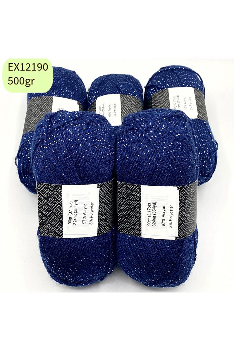 Ihraç Fazlası 5'li Paket 500gr Simli Akrilik Lacivert EX12190