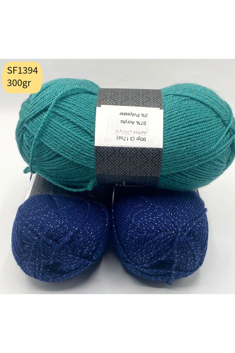 Stok Fazlası 3'lü Paket 300 gr Akrilik Simli Mix SF1394
