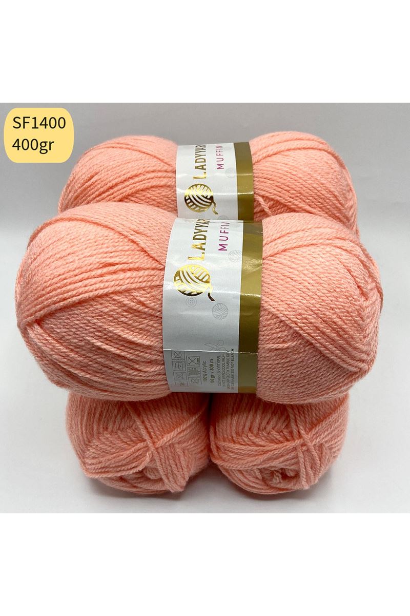 Stok Fazlası 4'lü Paket 400 gram Lady Yarn Muffin Yavruağzı SF1400