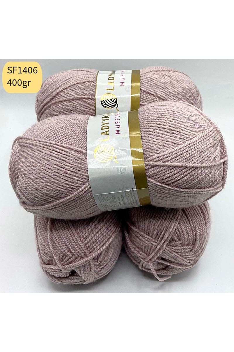 Stok Fazlası 4'lü Paket 400 gram Lady Yarn Muffin Pudra SF1406