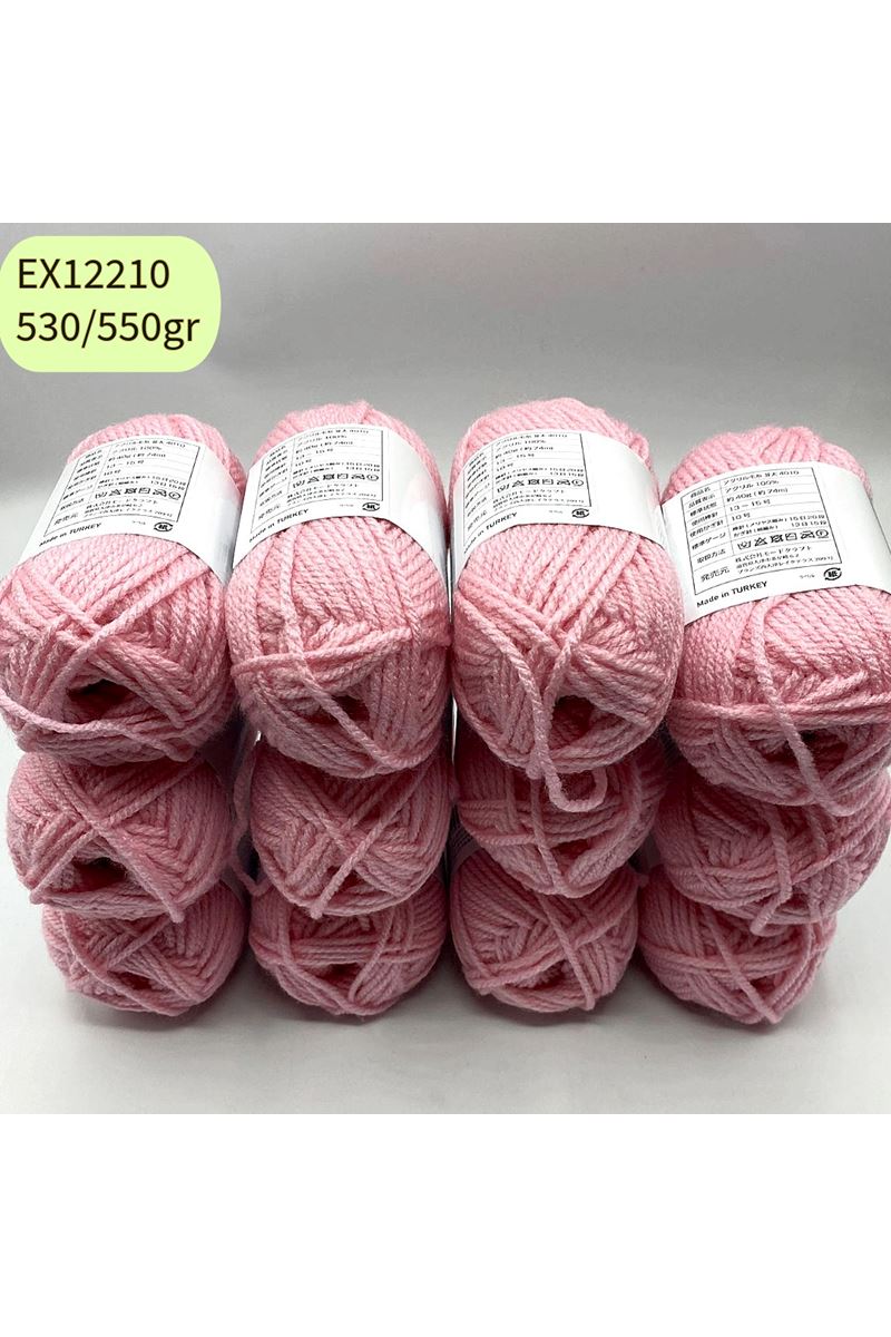 Ihraç Fazlası 12'li Paket 530/550gr Akrilik Pembe EX12210
