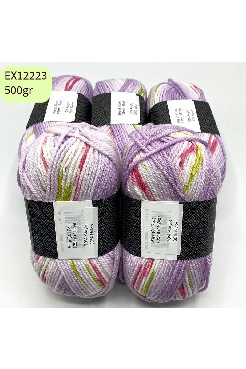 Ihraç Fazlası 5'li Paket 500gr Kendinden Desenli Bebe Akrilik EX12223