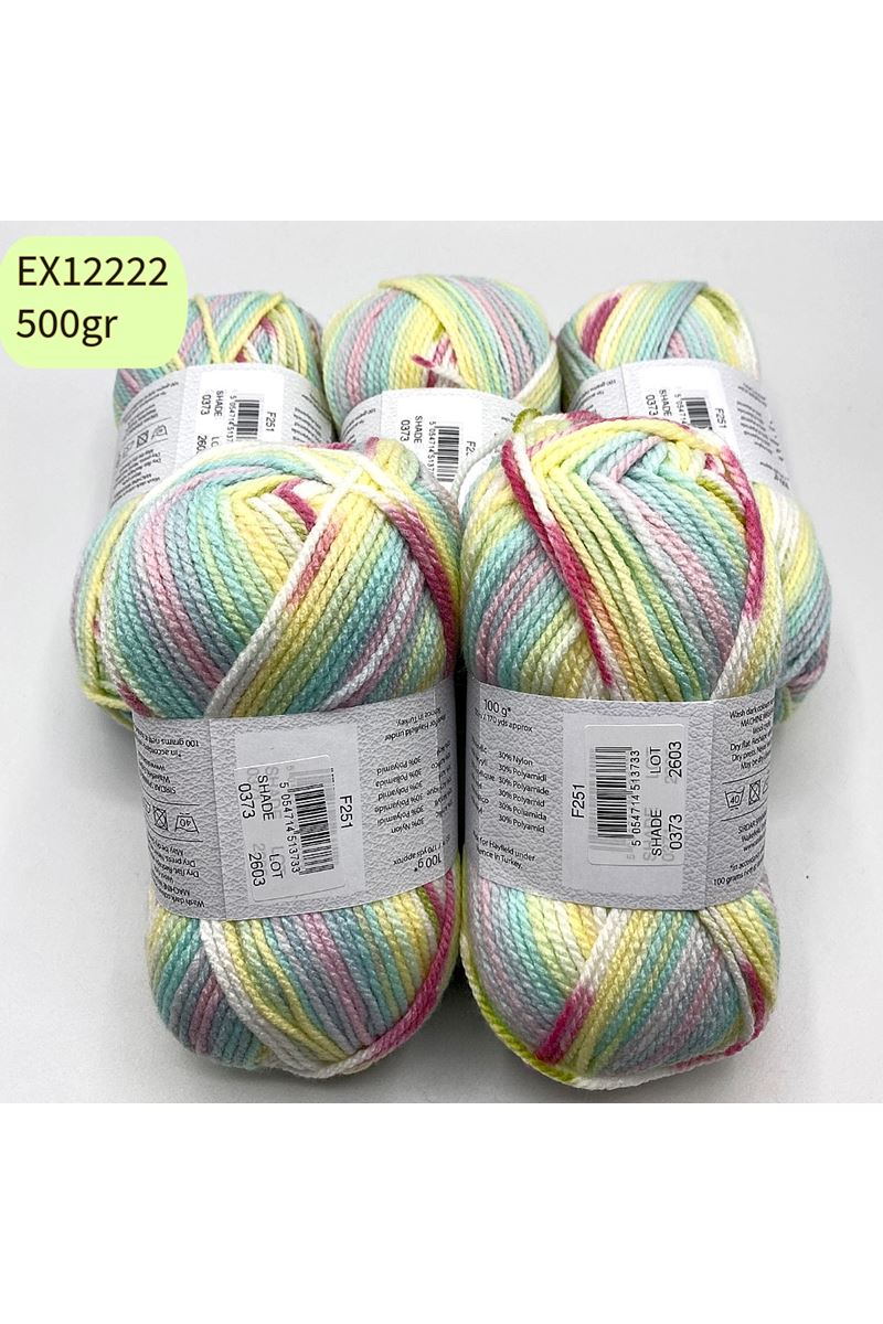 Ihraç Fazlası 5'li Paket 500gr Kendinden Desenli Bebe Akrilik EX12222