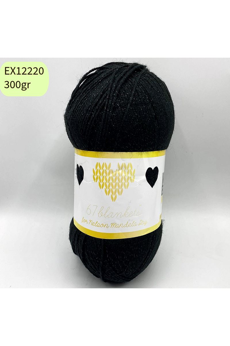 Ihraç Fazlası Dev Yumak 300gr Simli Akrilik Siyah EX12220