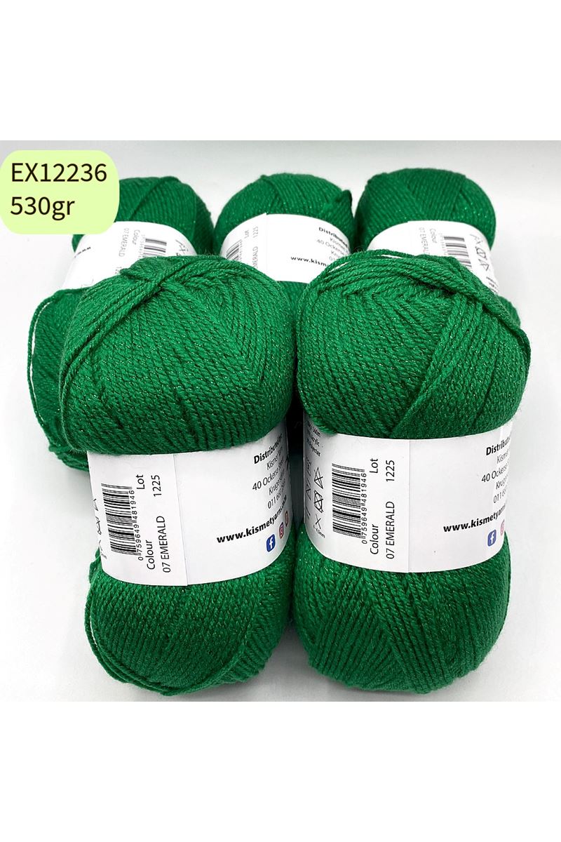 Ihraç Fazlası 5'li Paket 530gr Simli Akrilik Yeşil EX12236