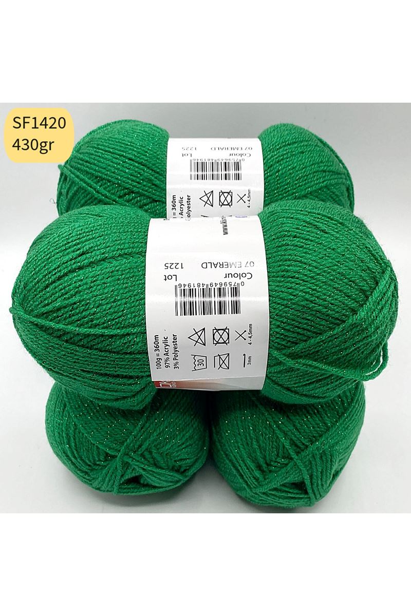 Stok Fazlası 4'lü Paket 430gr Simli Akrilik Yeşil SF1420