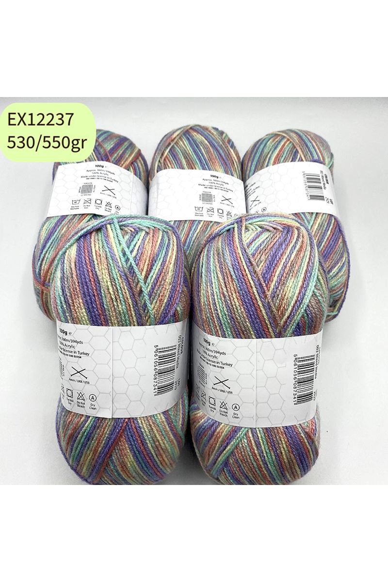 İhraç Fazlası 5'li Paket 530-580gr İnce Akrilik Ebruli EX12237