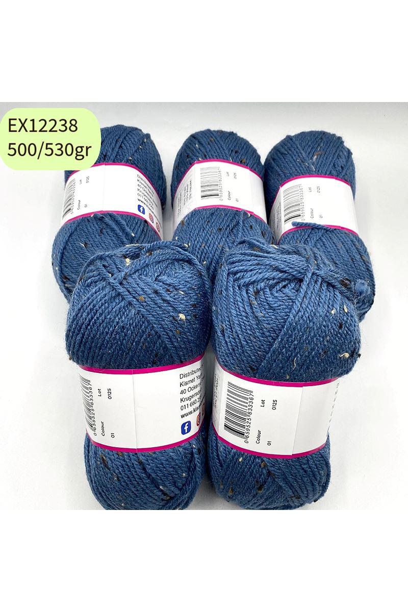 İhraç Fazlası 5'li Paket 500/530gr Tüy Detaylı Akrilik Havacı Mavi EX12238