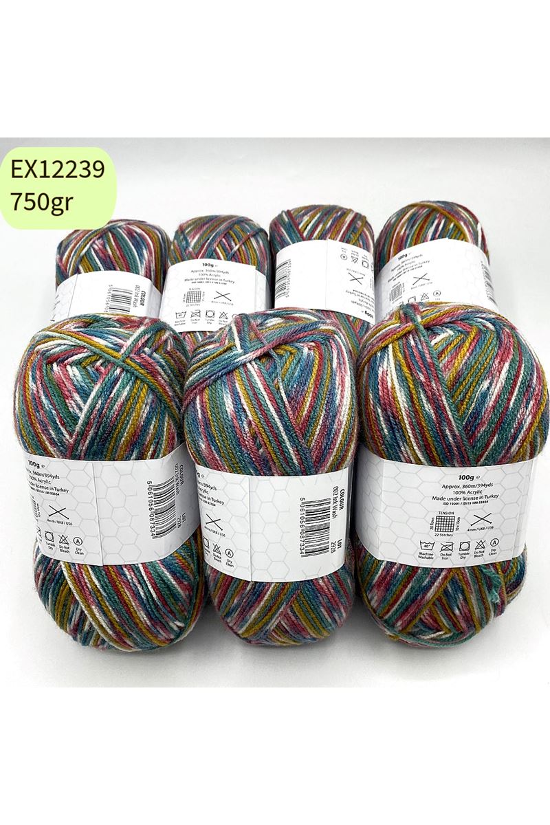 İhraç Fazlası 7'li Paket 750gr İnce Akrilik Ebruli EX12239