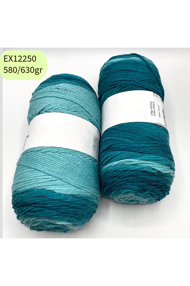 İhrac Fazlası 2'li Paket 580/630gr Akrilik Turkuaz Degrade EX12250