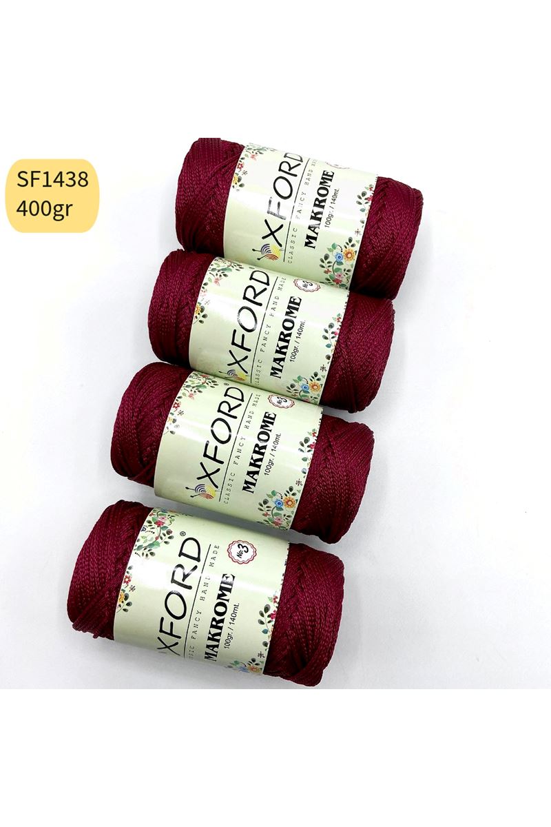 Stok Fazlası 400 gram PP No:3 Makrome Bordo SF1438