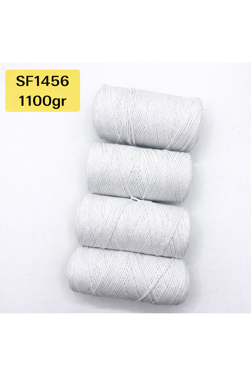 Stok Fazlası 1100 gr Cotton Makrome Beyaz SF1456