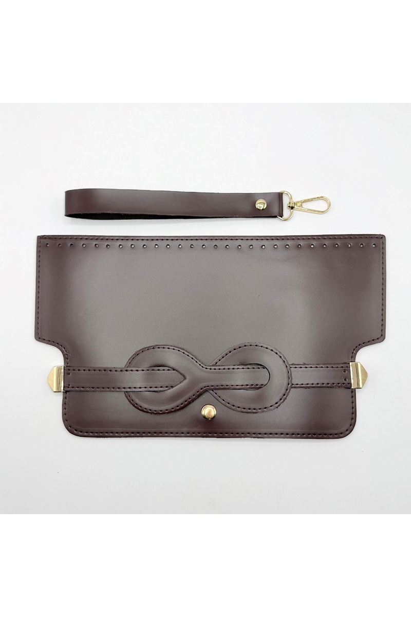 Sonsuzluk Model Deri Çanta Seti 02 - Kahve 