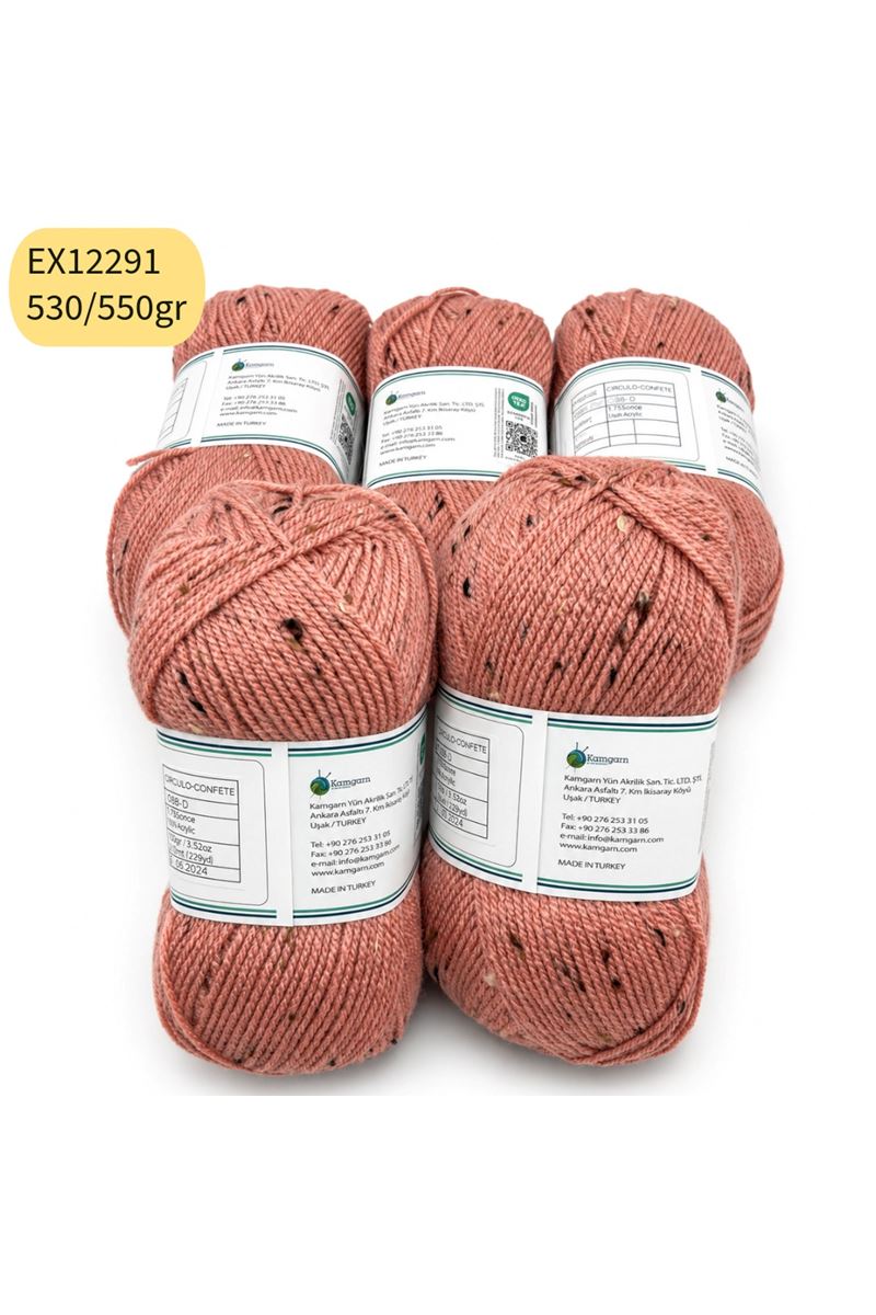 İhraç Fazlası 5'li Paket 530/550 gr Tüy Detaylı Akrilik Koyu Somon EX12291