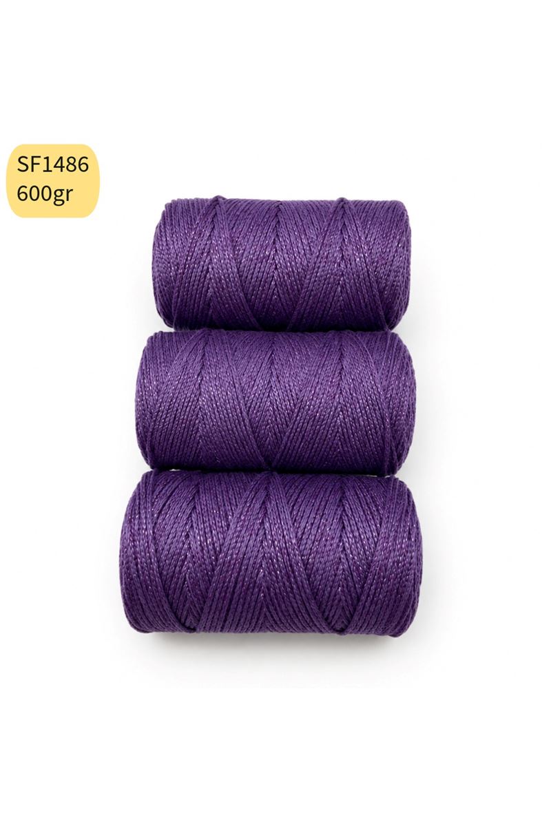 Stok Fazlası 600gr Cotton Lurex Makrome Mor SF1486
