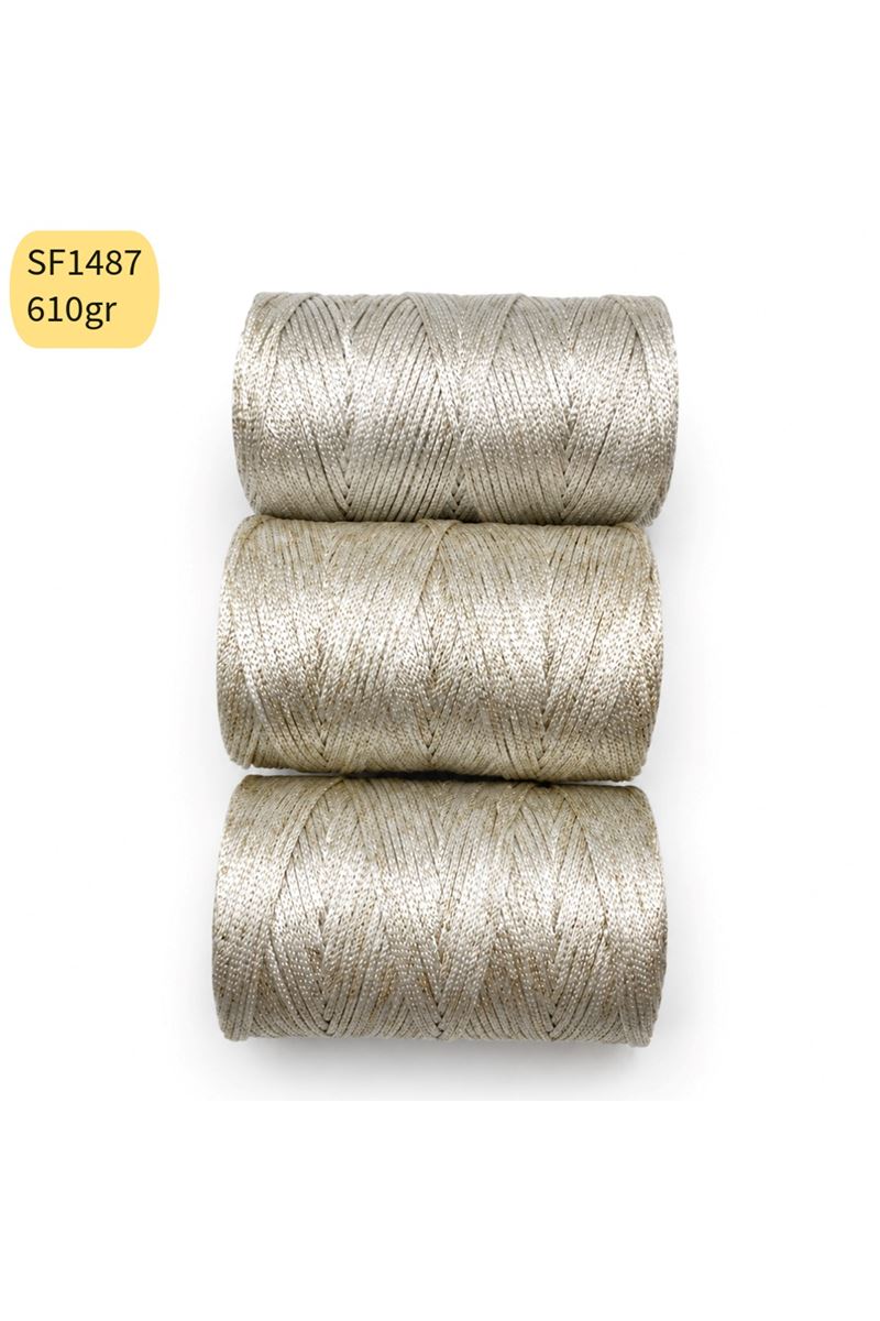 Stok Fazlası 610 gram Lurex No:4 SİMLİ Makrome Mix SF1487