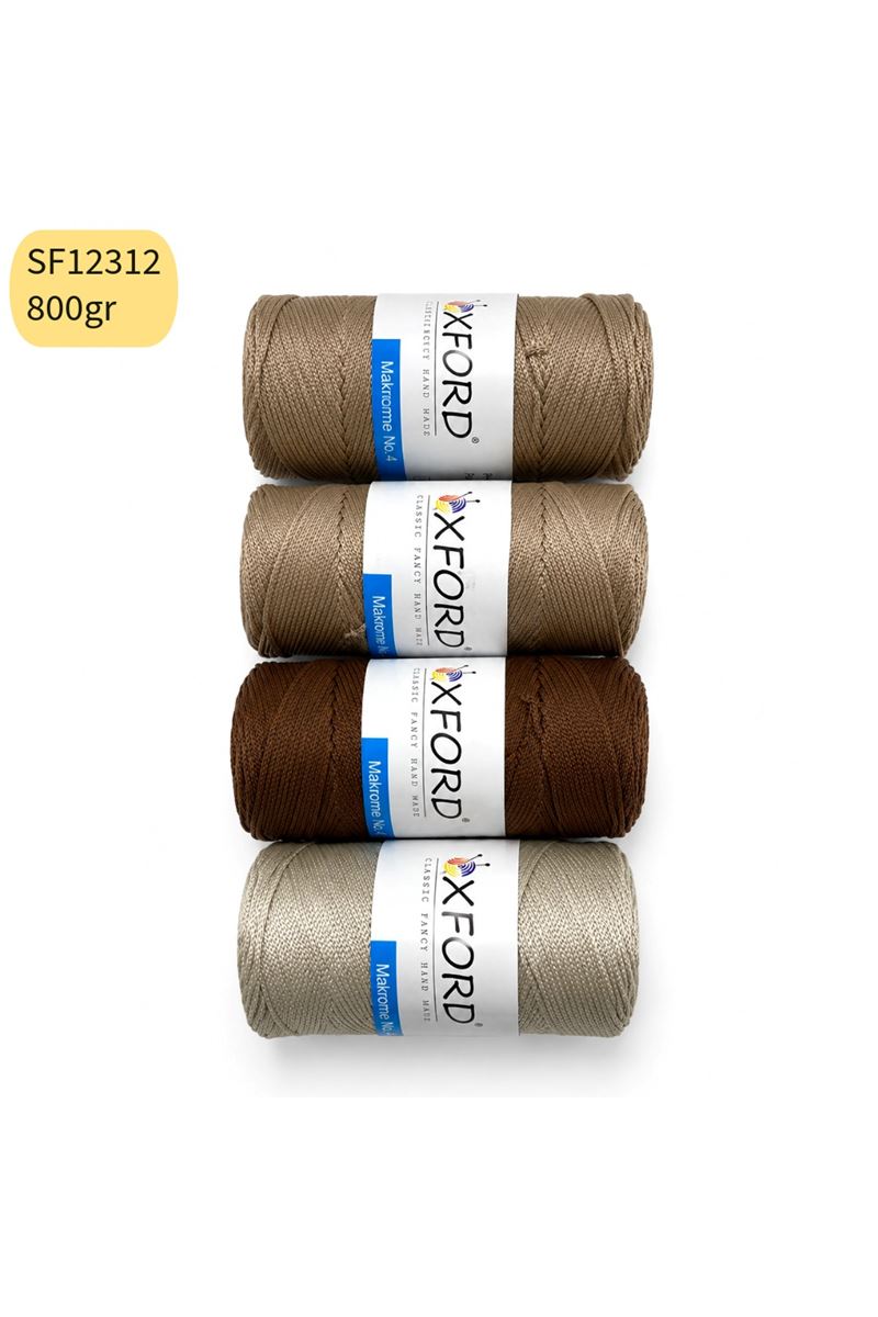 Stok Fazlası 800 gram PP No:4 Makrome Kahve Tonları Mix SF12312