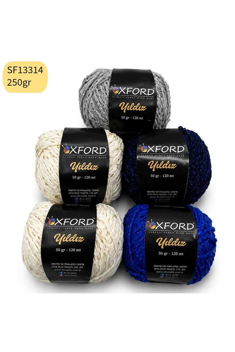 Stok Fazlası Oxford Yıldız İp Paket Mix 250 gram Mix SF13314