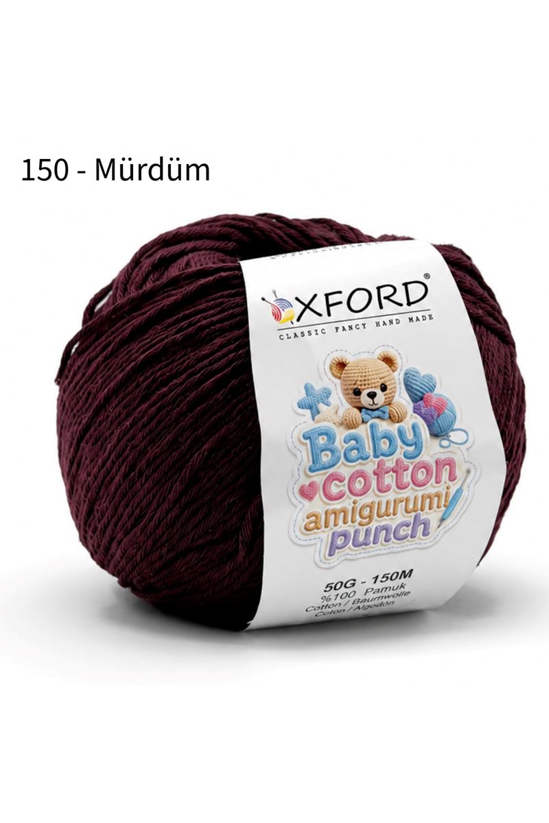 Oxford Baby Cotton Amigurumi Punch 50 gr 150 m No:150 Mürdüm 