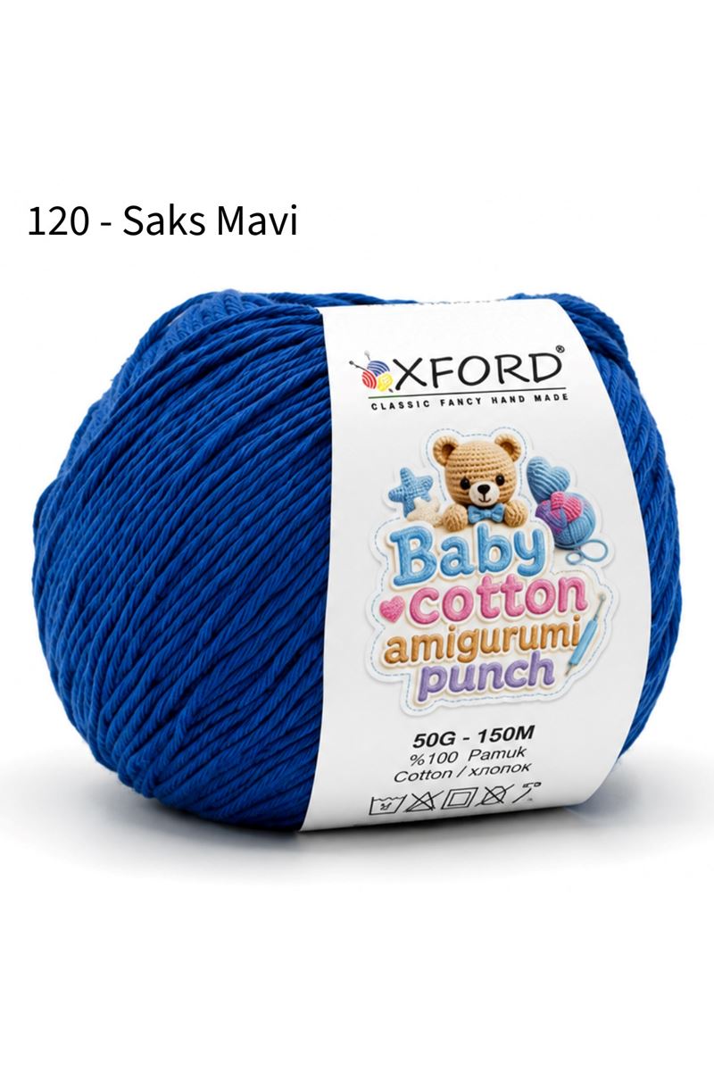 Oxford Baby Cotton Amigurumi Punch 50 gr 150 m No:120 Saks Mavi