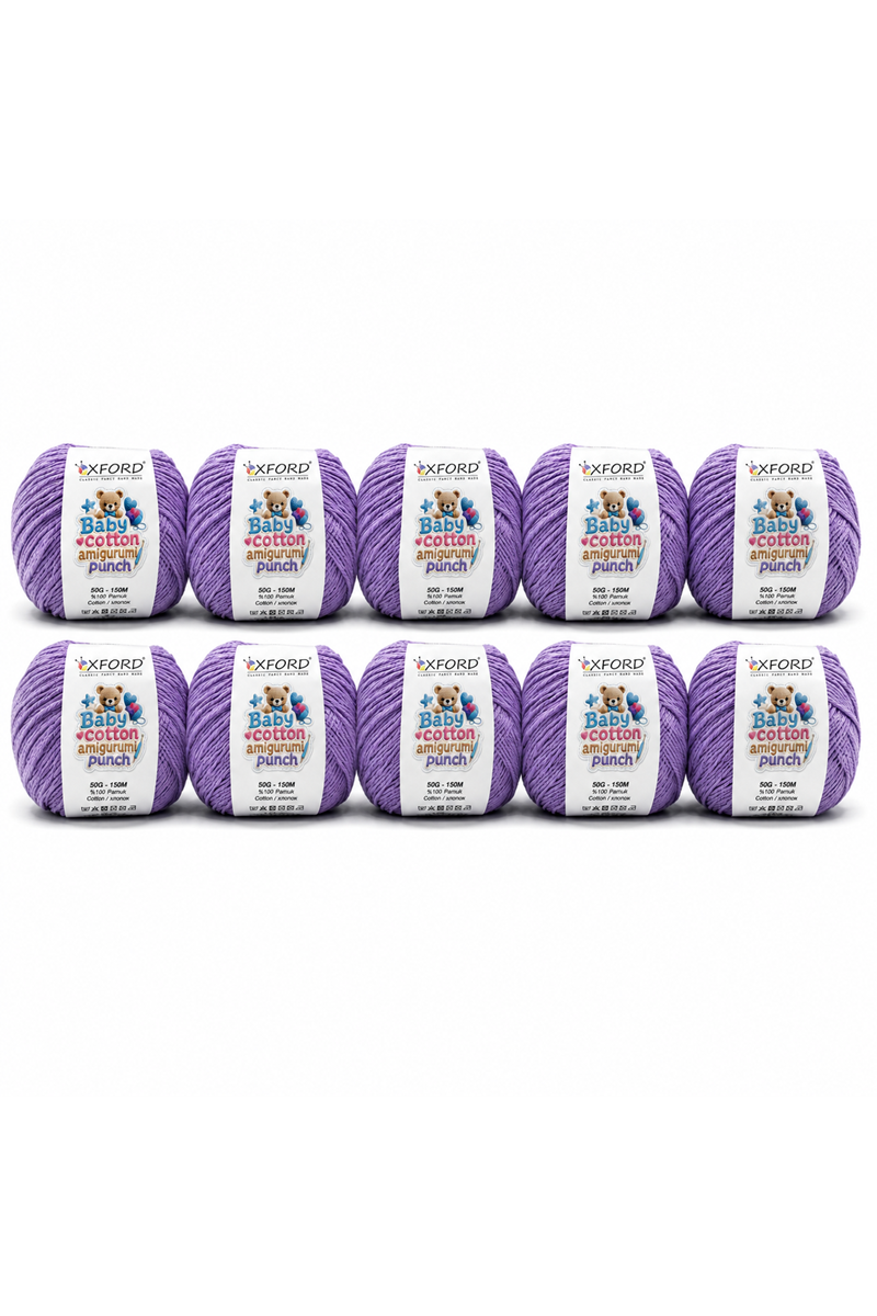10'lu Paket Oxford Baby Cotton Amigurumi Punch 50gr/150m No:200 Lila