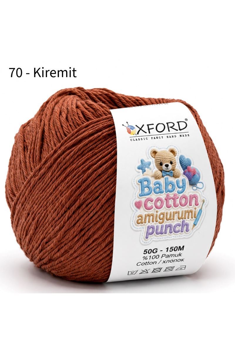 10'lu Paket Oxford Baby Cotton Amigurumi Punch 50gr/150m No:070 Kiremit
