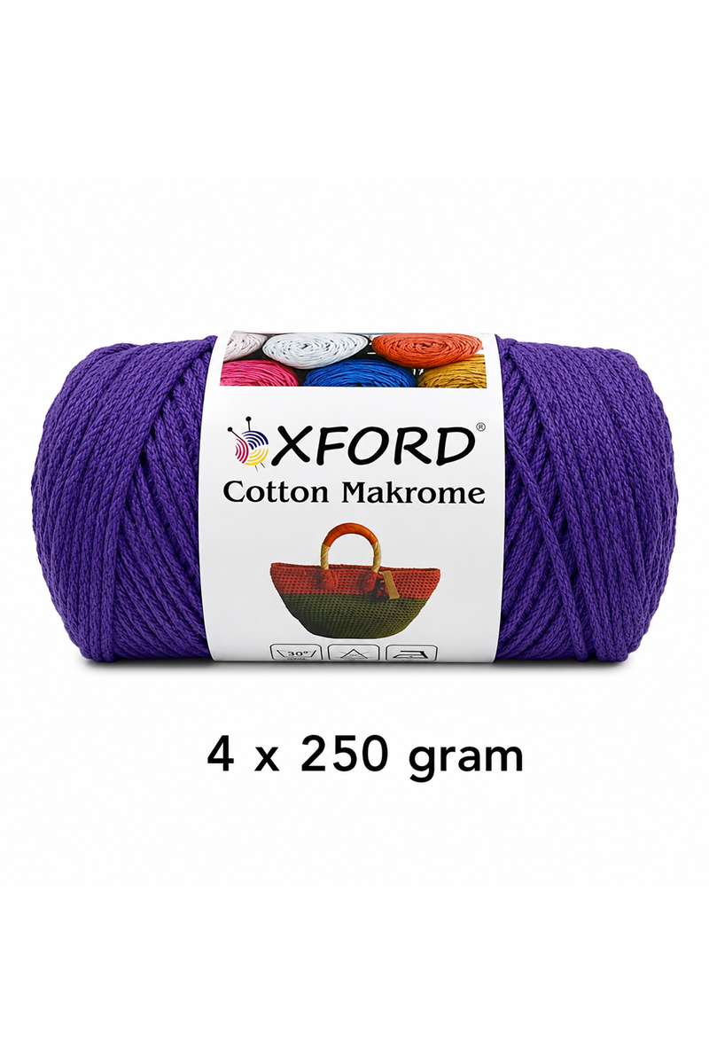 Cotton Makrome 4'lü Paket No:1208 Mor