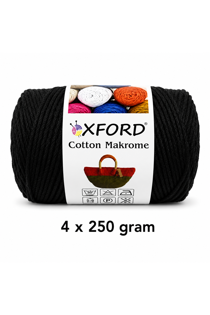 Cotton Makrome 4'lü Paket No:97910 Siyah