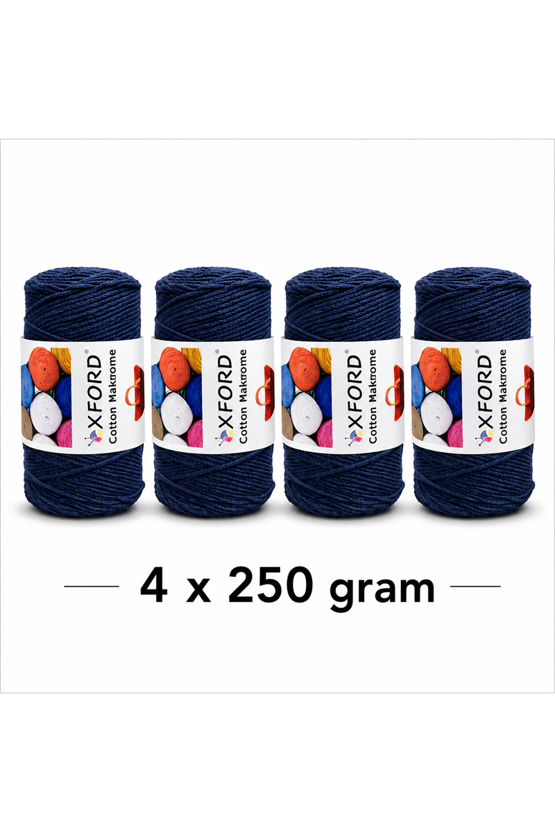 Cotton Makrome 4'lü Paket No:031 Lacivert