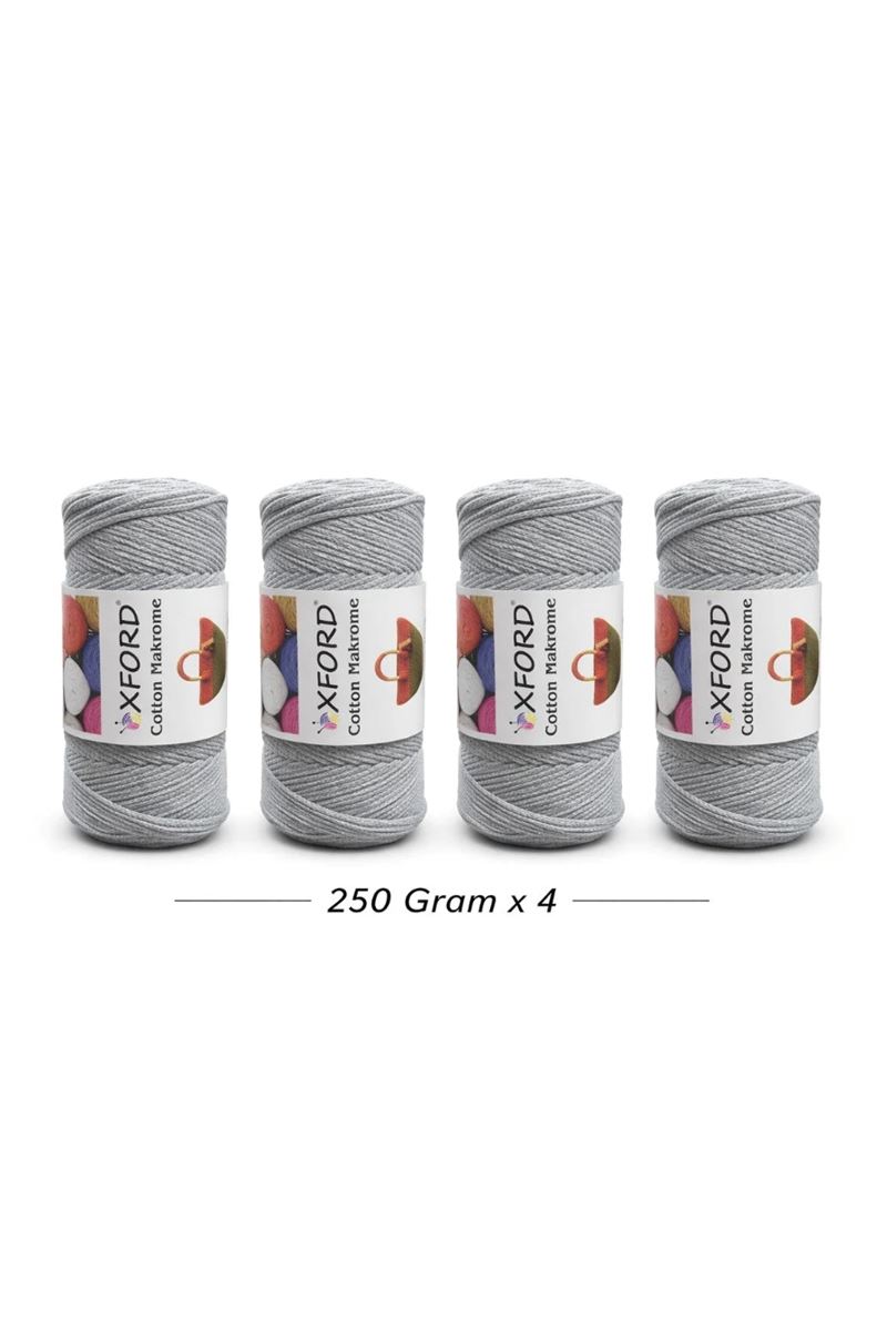 Cotton Makrome 4'lü Paket No:027 Gri