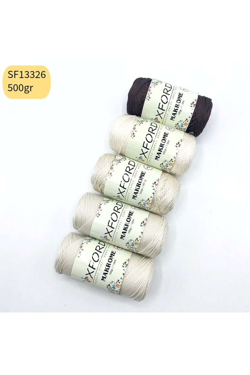 Stok Fazlası 500 gram PP No:3 Makrome Krem Kahve Mix SF13326