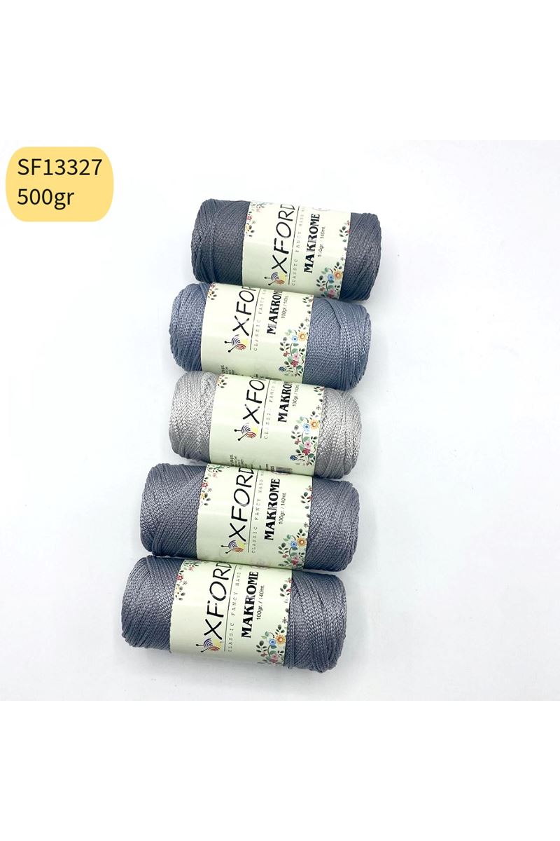 Stok Fazlası 500 gram PP No:3 Makrome Gri Mix SF13327