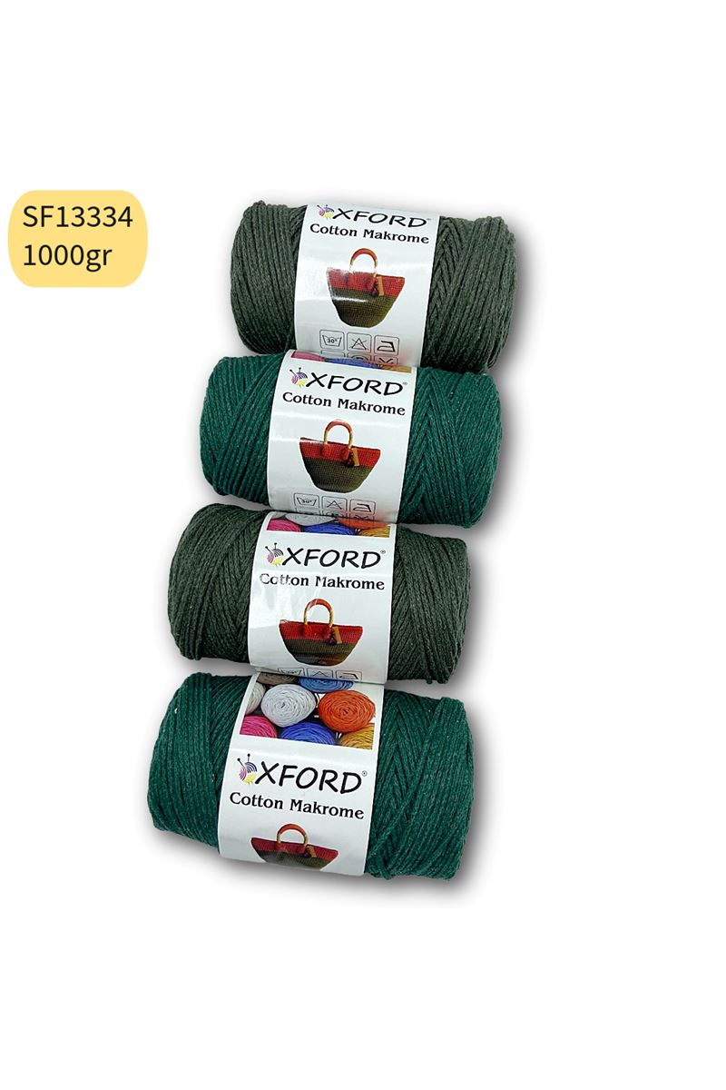 Stok Fazlası 1000gr Cotton Makrome Yeşil Tonları Mix SF3334