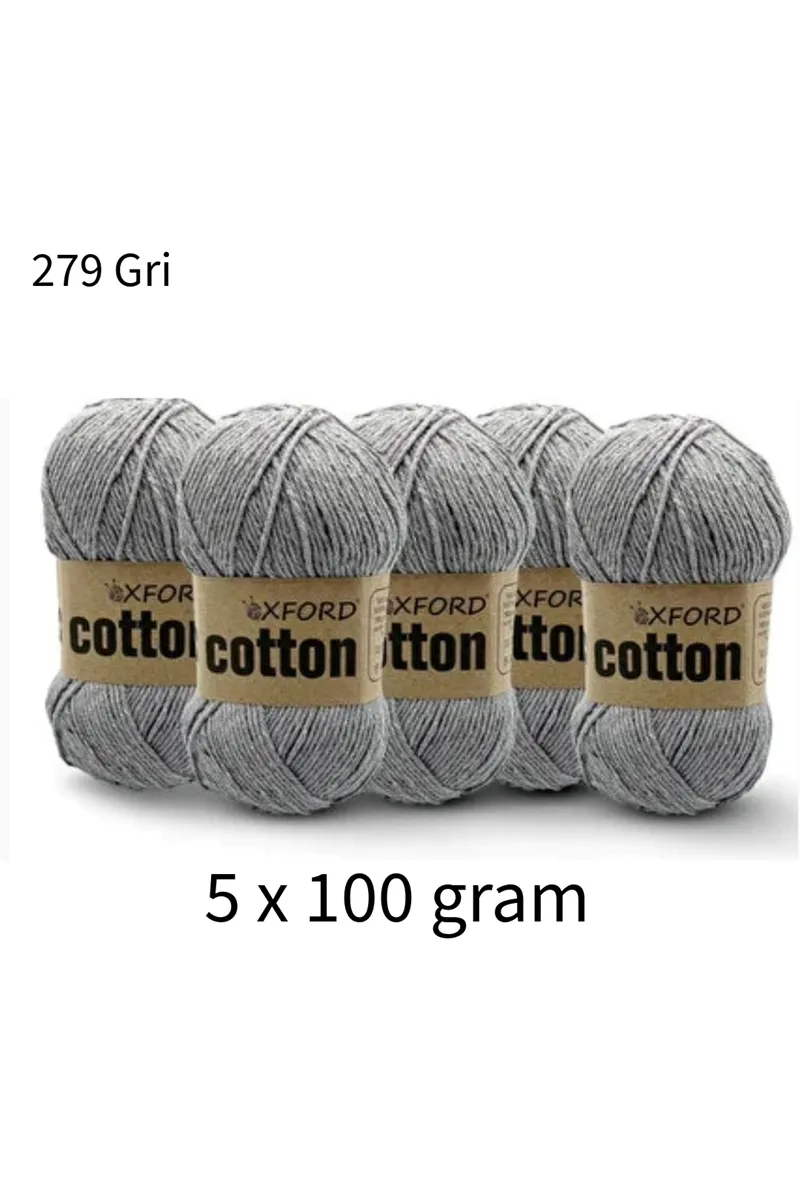5'li Paket Eco Cotton 100gr-200m No:279 Gri