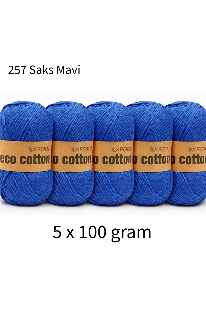 5'li Paket Eco Cotton 100gr-200m No:257 Saks Mavi